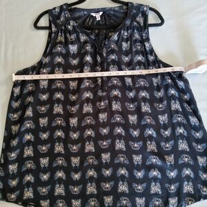 Sonoma Women's Navy Butterfly Print Blouse